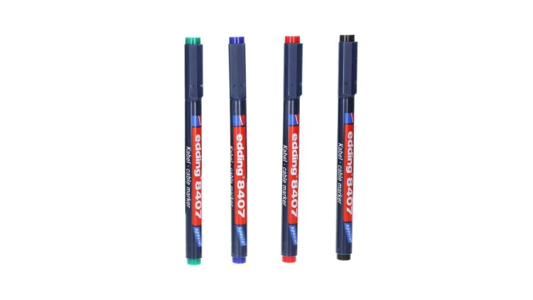 Zestaw czterech pisaków (czarny ,niebieski, czerwony, zielony) EDDING 8407 SET 0,3mm różne kolory E04ZP-01090700101