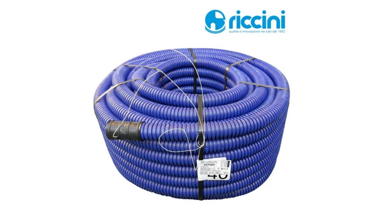 Rura karbowana dwuścienna HDPE 450N niebieska UV z pilotem i złączką fi 75/63 (50mb) 31NT075