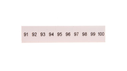 Oznacznik do złącz szynowych, opisówka ZB 5 numerowana od 91-100 kolor biały /10szt./