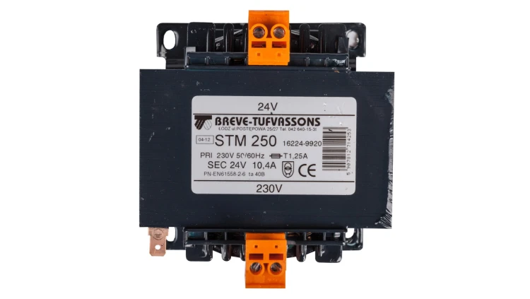 Transformator 1-fazowy bezpieczeństwa STM 250 230/ 24V 10,4A, Ta 40, 16224-9920