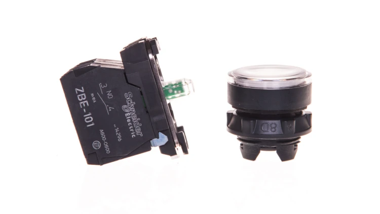 Przycisk sterowniczy 22mm biały z samopowrotem z podświetleniem 1Z 1R XB5AW31B5