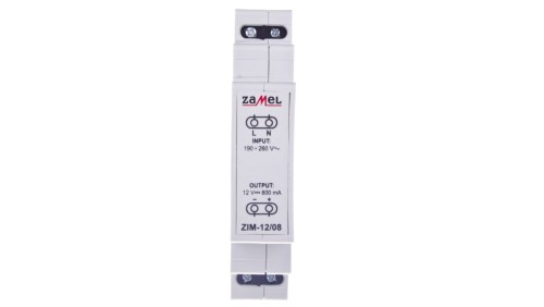 Zasilacz impulsowy 230VAC/12VDC 0,8A ZIM-12/08 EXT10000158