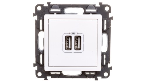 VALENA LIFE Ładowarka z gniazdem 2xUSB biały 753112