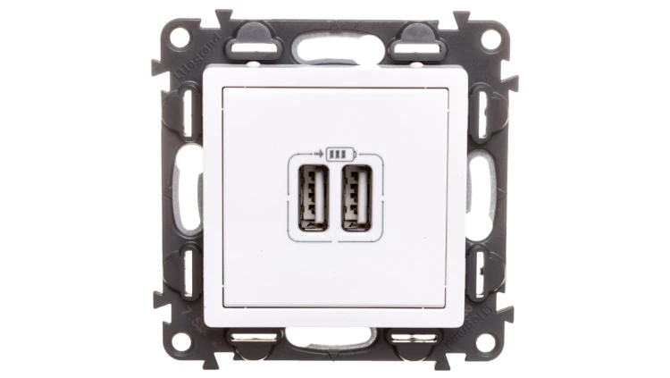 VALENA LIFE Ładowarka z gniazdem 2xUSB biały 753112