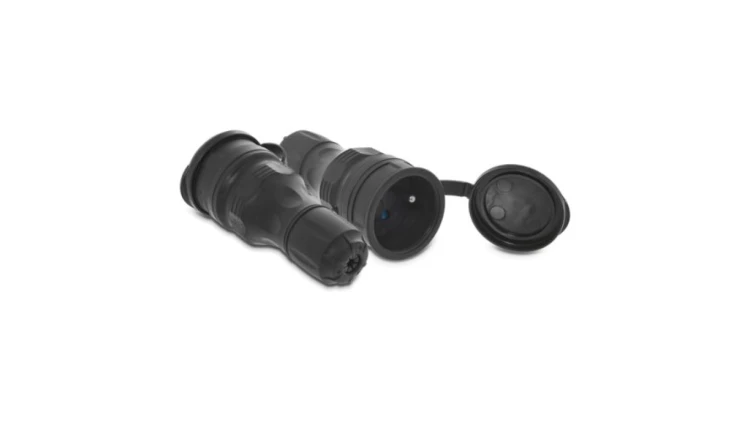 Gniazdo przenośne z klapką 16A 2P+Z 250V IP54 czarny GN-54 W-97448