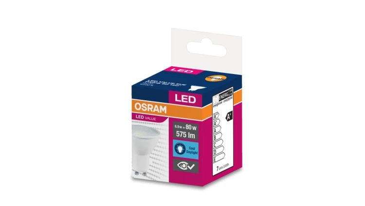 Żarówka LED VALUE 80 GU10 6,9W 620lm 6500K 865 (120 stopni) 3 LATA GWARANCJI 4058075096745