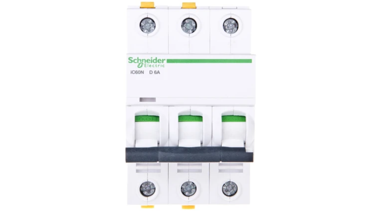 Wyłącznik nadprądowy 3P D 6A 6kA AC iC60N-D6-3 Acti9 A9F05306
