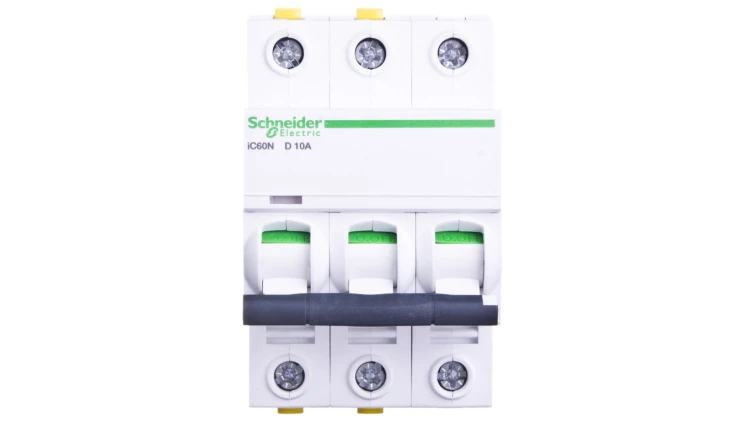 Wyłącznik nadprądowy 3P D 10A 6kA AC iC60N-D10-3 Acti9 A9F05310