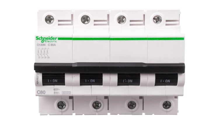 Wyłącznik nadprądowy 4P C 80A 6kA AC iC120 Acti9 A9N18372