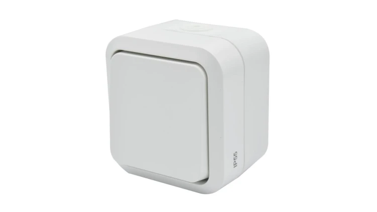 Łącznik zwierny dzwonek pojedynczy natynkowy Aqua Pro IP55 biały / 60222