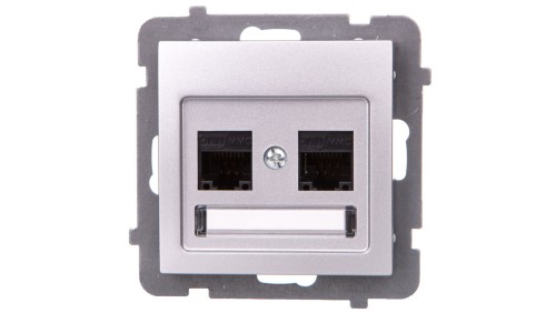 AS Gniazdo komputerowe podwójne RJ45 kat.5e MMC srebro GPK-2G/K/m/18