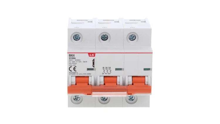 Wyłącznik modułowy LS Electric BKH 3P 100A charakterystyka D 06110351R0 BKH 3P D100A