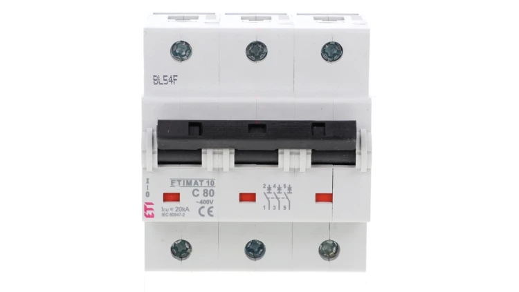 Wyłącznik nadprądowy 3P C 80A 10kA AC ETIMAT10 02135731