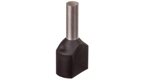 Końcówka tulejkowa izolowana TID 2x1,5mm2/8mm czarna cynowana TID2x1,5L8 /100szt./