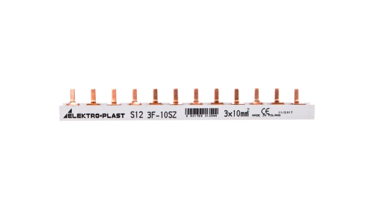 Szyna prądowa typu PIN 3P 10mm2 63A 12 pinów IZS10/3F/12 45.222