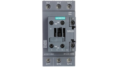 Stycznik mocy 51A 3P 22kW 230V AC 1Z+1R S2 3RT2036-1AP00