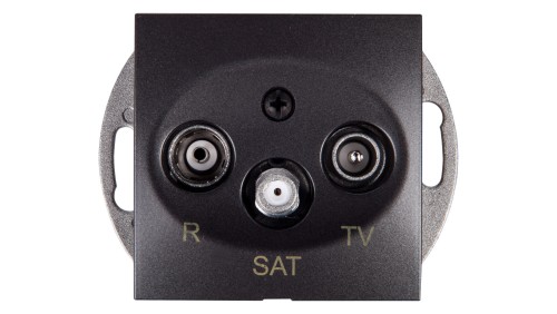 Simon 54 Gniazdo antenowe RD/TV/SAT przelotowe antracyt DASP.01/48