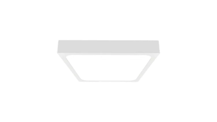 Plafoniera LED 24W 2400lm 4000K IP44 Kwadrat Mleczny Biała Ramka z mikrofalowym czujnikiem ruchu 7667
