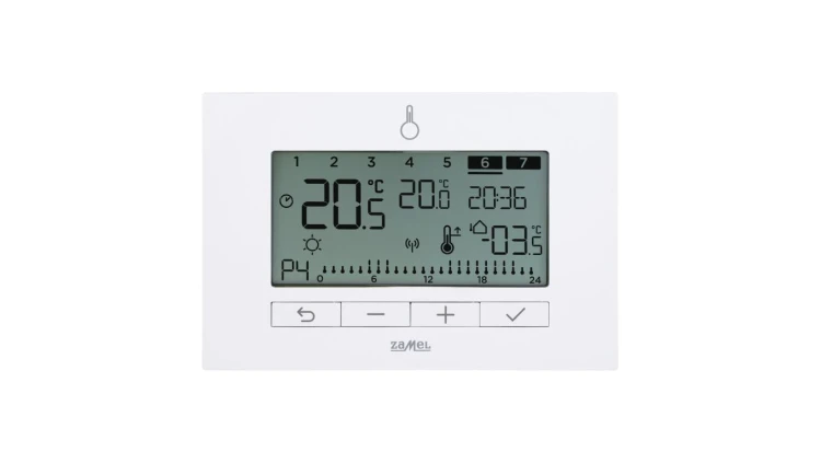 REGULATOR TEMPERATURY TYGODNIOWY, 230V, RADIOWY, (+ PRZEKAŹNIK) TYP: LPW-23 BIAŁY