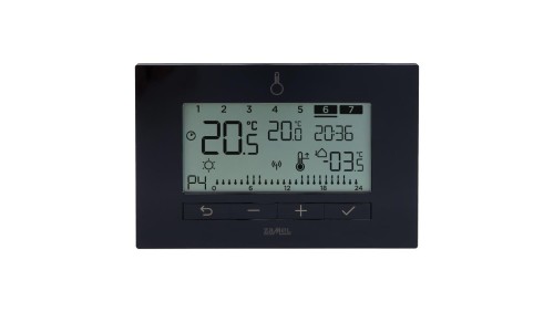 REGULATOR TEMPERATURY TYGODNIOWY, 230V, RADIOWY, (+ PRZEKAŹNIK) TYP: LPW-23 CZARNY