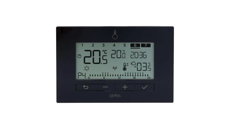 REGULATOR TEMPERATURY TYGODNIOWY, 230V, RADIOWY, (+ PRZEKAŹNIK) TYP: LPW-23 CZARNY