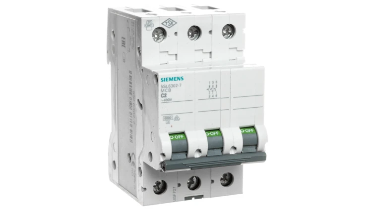 Wyłącznik nadprądowy 3P C 2A 6kA AC SENTRON 5SL6302-7