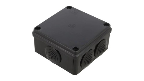 Puszka hermetyczna S-BOX 100x100x50, 6 dławików, odporna na UV, czarna, IP65 /S-BOX 106C/