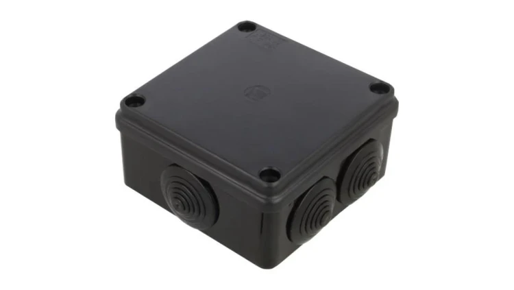 Puszka hermetyczna S-BOX 100x100x50, 6 dławików, odporna na UV, czarna, IP65 /S-BOX 106C/