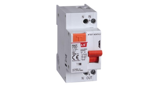 Wyłącznik zespolony różnicowoowy z członem nadmiarowym LS Electric RKP , 20A, B, 30MA 06220135R0 RKP1P+N B20A30MA