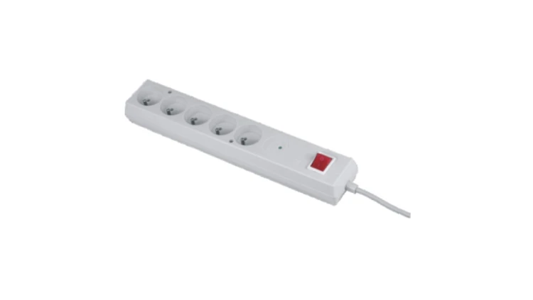 Listwa przeciwprzepięciowa PS-5P 5-gniazd z/u 10A 3m /OMY 3x1/ biała