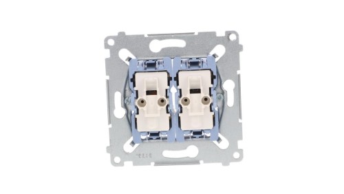 Simon 54 Łącznik krzyżowy podwójny mechanizm 10AX 250V, szybkozłącza, SW7/2XM