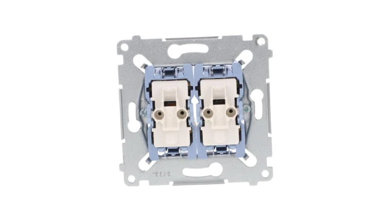 Simon 54 Łącznik krzyżowy podwójny mechanizm 10AX 250V, szybkozłącza, SW7/2XM