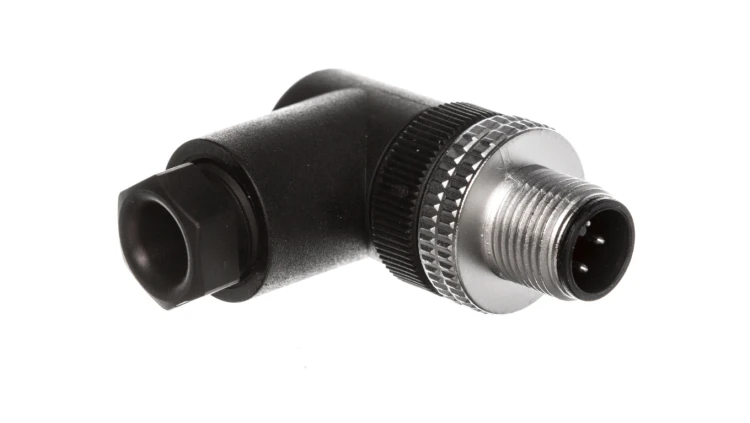 Złącze męskie M12 kątowe 4-pinowe dławica Pg7 metal XZCC12MCM40B