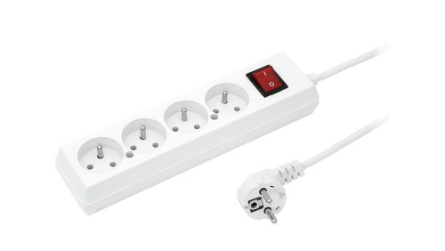 Przedłużacz z wyłącznikiem 4-gniazda z/u 16A 3m /OMY 3x1,5/ biały PS-470WS T-973310