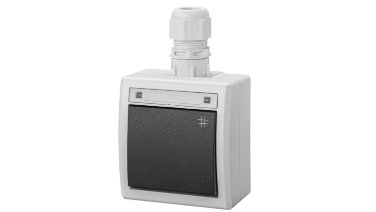 AQUANT 2K łącznik natynkowy krzyżowy IP65 szary 5006-65