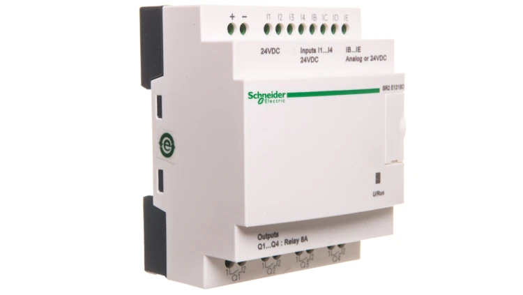 Moduł ZELIO LOGIC 8wejścia cyfrowe 4 wyjścia analogowe 24VDC RTC SR2E121BD