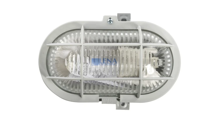 Oprawa kanałowa OVAL 1x60W E27 IIkl. 230V IP44 z siatką z tworzywa, popielata 102011/EU