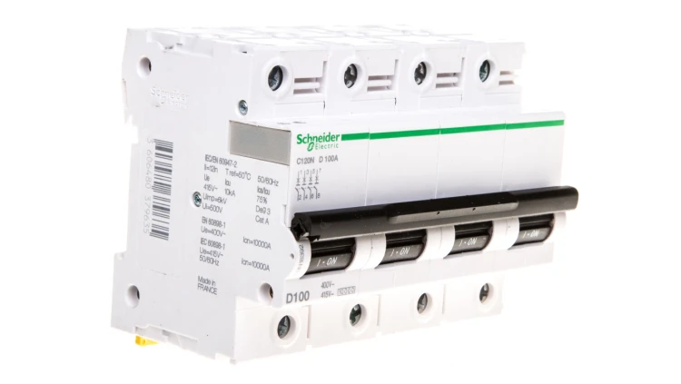 Wyłącznik nadprądowy 4P D 100A 10kA AC C120N Acti9 A9N18392