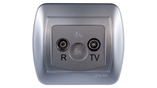 Simon Akord Gniazdo antenowe RD/TV końcowe separowane aluminium metalizowane AAK/26