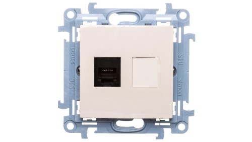 Simon 10 Gniazdo telefoniczne pojedyncze RJ12 kremowy CT1.01/41