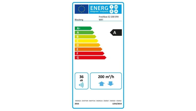 Centrala wentylacyjna 200 m3/h Freshbox E2-200 ERV WiFi FRESHBOXE2-200WIFIERV