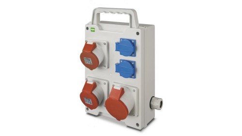 RS rozdzielnica siłowa 2x2P+Z, 2x3P+N+Z 16A 3P+N+Z 32A natynkowa, IP44 6215-00