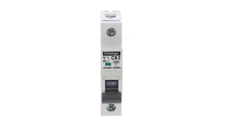 Wyłącznik nadprądowy 1P C 63A 4,5kA AC SCHELINGER A02-G7-1P-C63