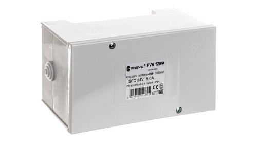 Transformator 1-fazowy bezpieczeństwa PVS 120/A 230/ 24V 5,0A, w obudowie, IP54, Ta 40, 16024-9995
