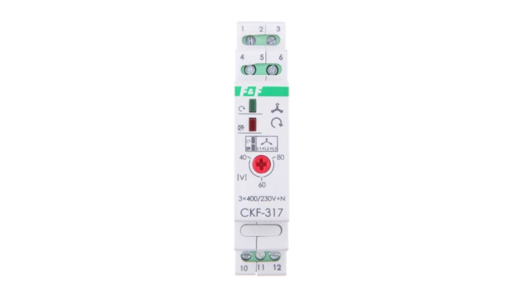 Przekaźnik kolejności, zaniku i asymetrii faz 10A 1P 4sek 40-80V CKF-317