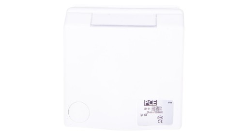 Gniazdo natynkowe przelotowe 16A 5P 400V białe IP44 DESIGN 865-6v
