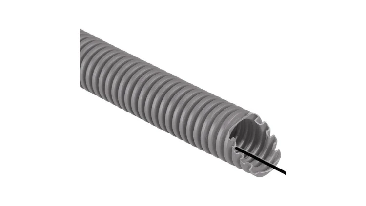 Rura karbowana 750N do zalewania betonem samogasnąca szara z pilotem i smarowaniem fi 16mm -5 C +90 C /100m/