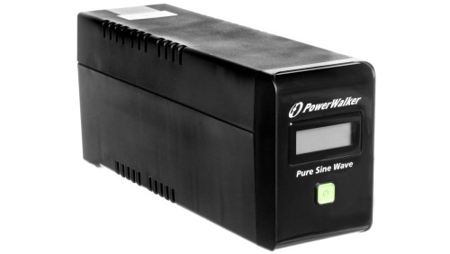 UPS POWER WALKER LINE-INTERACTIVE 600VA 2x PL 230V, czysta sinusoida, RJ11/45 IN/OUT, USB, LCD VI 600 SW/FR
