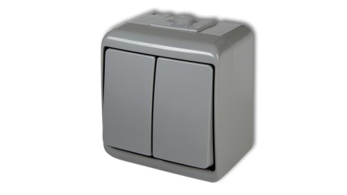 JUNIOR Łącznik świecznikowy popielaty IP54 10WHE-2