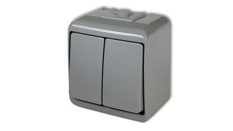 JUNIOR Łącznik świecznikowy popielaty IP54 10WHE-2